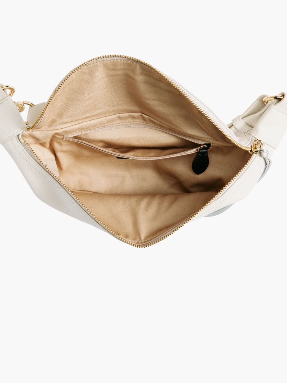 NWOT Rebecca Minkoff Bree Belt Bag Cream Leather with Gold Zip Crossbody - Picture 8 of 8